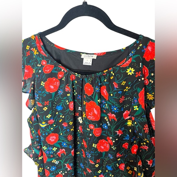 J. Crew Floral Flutter Sleeve Shift Dress - Picture 5 of 6